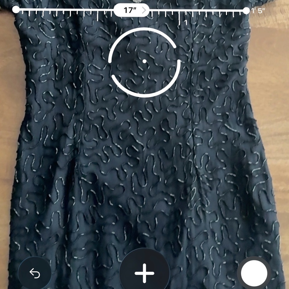 Vintage hand beaded Black Short-Sleeve swing Dress - Picture 11 of 12